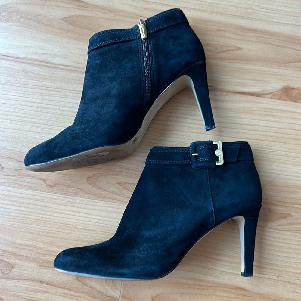 Black suede booties